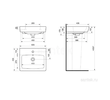 Раковина для ванной Santek Нео 50 1WH302184