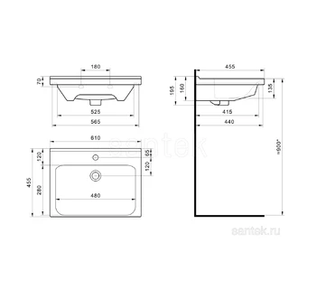 Раковина для ванной Santek Миранда 60 1WH302421