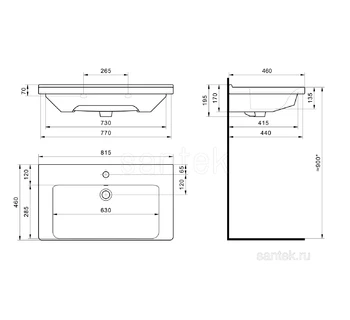 Раковина для ванной Santek Миранда 80 1WH302251