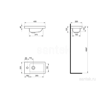 Раковина для ванной Santek Миранда 40 1WH302500