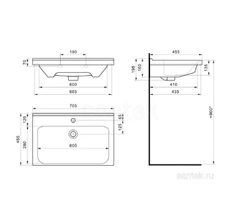 Раковина для ванной Santek Миранда 70 1WH302250
