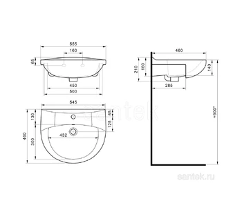 Раковина для ванной Santek Антик 55 1WH110186