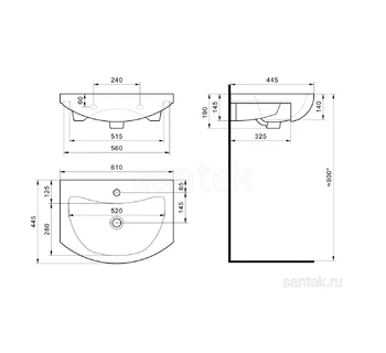 Раковина для ванной Santek Балтика 60 1WH110246