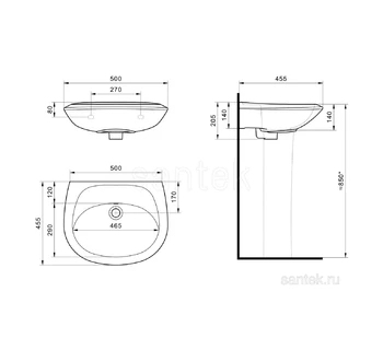 Раковина Santek Бриз 55 1WH110457