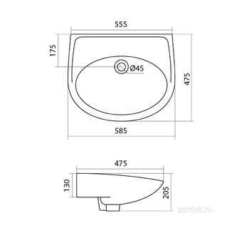 Раковина Santek Бореаль 60 1WH110481