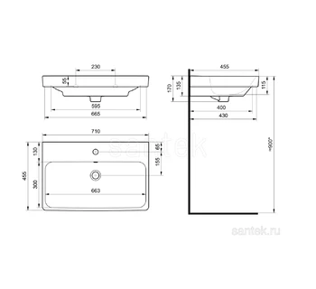 Раковина для ванной Santek Адриана 70 1WH501628