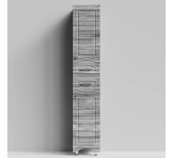 Шкаф-пенал напольный Vod-ok Адам 35 цвет лиственница структурная контрастно-серая правый